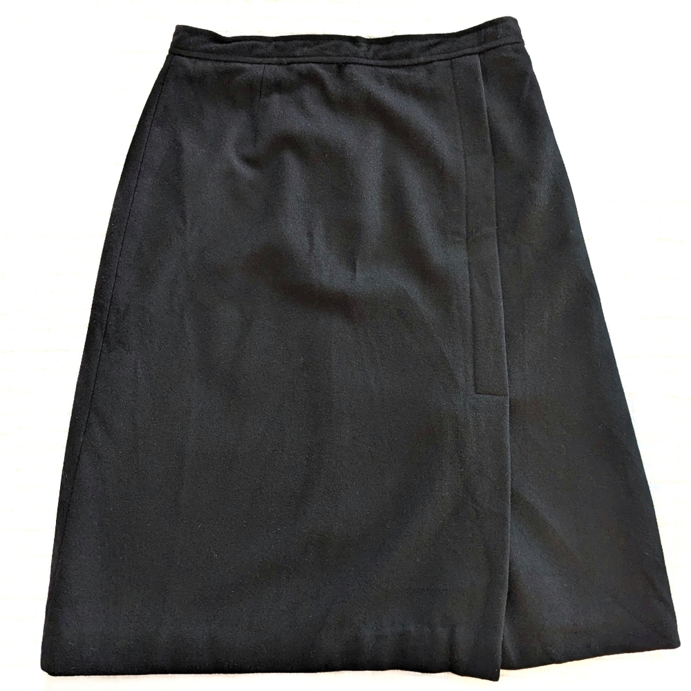 Evan-Picone - Vintage Wool Classic Lined Pencil Skirt w Asymmetrical Front Slit